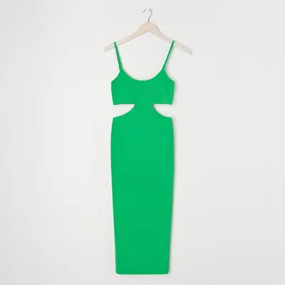 Sinsay Sukienka midi na ramiączkach - Zielony