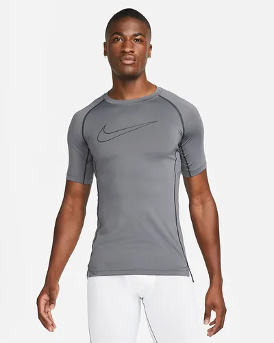 Nike Męska koszulka z krótkim rękawem o przylegającym kroju Nike Pro Nike Pro Dri-FIT - Szary