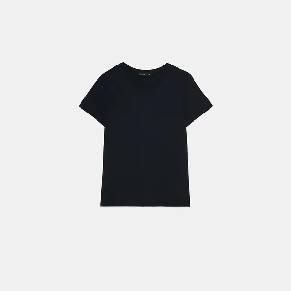 Czarna koszulka z bawełny - Czarny
