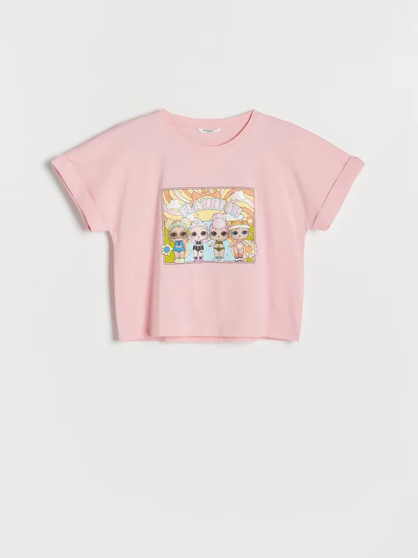 Bawełniany t-shirt L.O.L. Surprise - Różowy