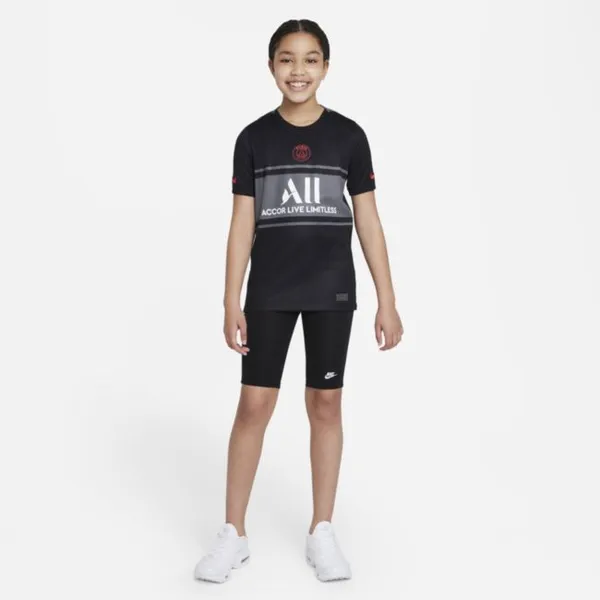 Koszulka piłkarska dla dużych dzieci Paris-Saint Germain 2021/22 Stadium Nike Dri-FIT (wersja trzecia) - Czerń