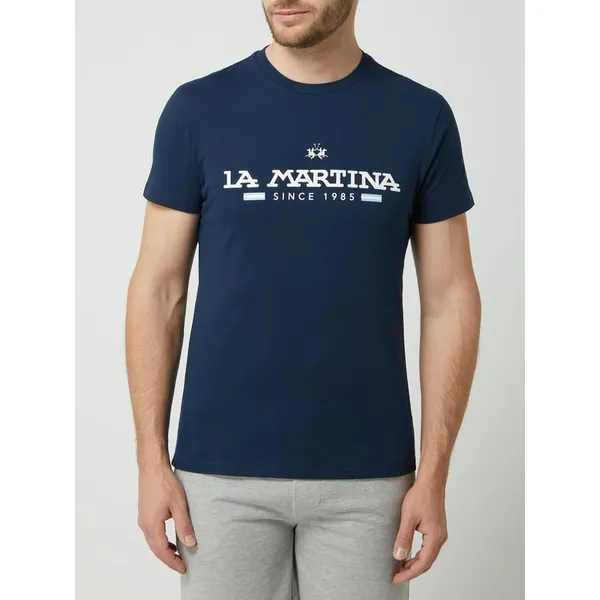 La Martina T-shirt o kroju regular fit z bawełny