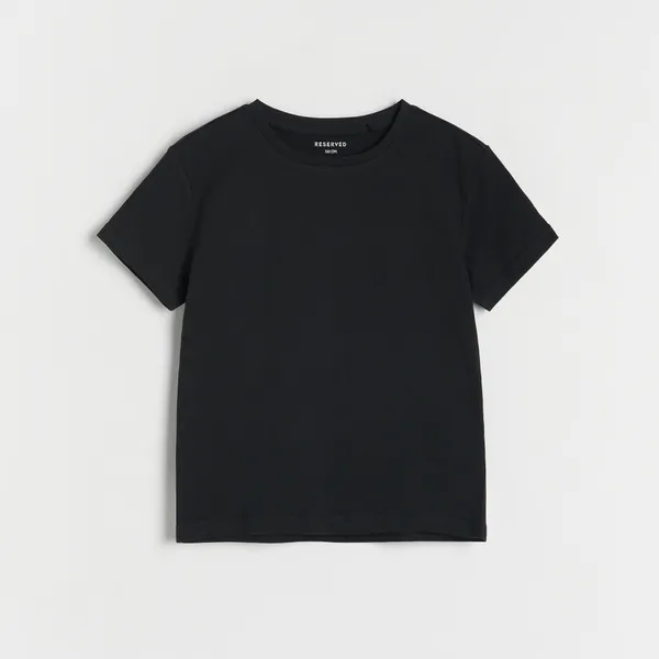 Bawełniany t-shirt basic - Czarny