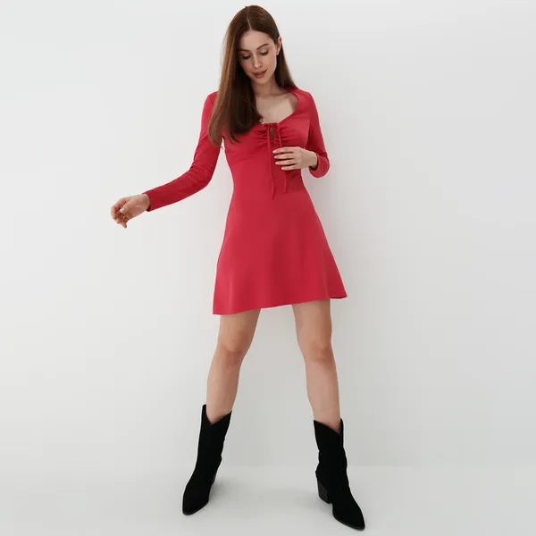 Czerwona sukienka mini - Różowy