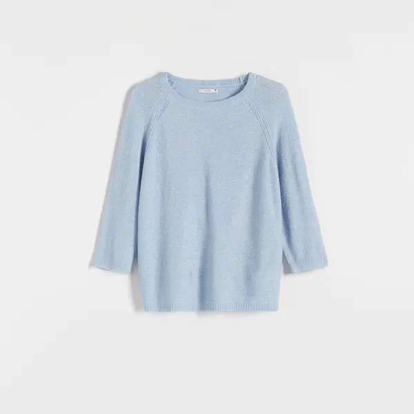 Dzianinowy sweter - Niebieski