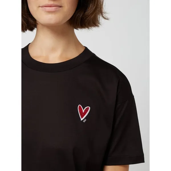 BOSS T-shirt z kryształkami Swarovskiego model ‘Elenas’ BOSS x Justin Teodoro