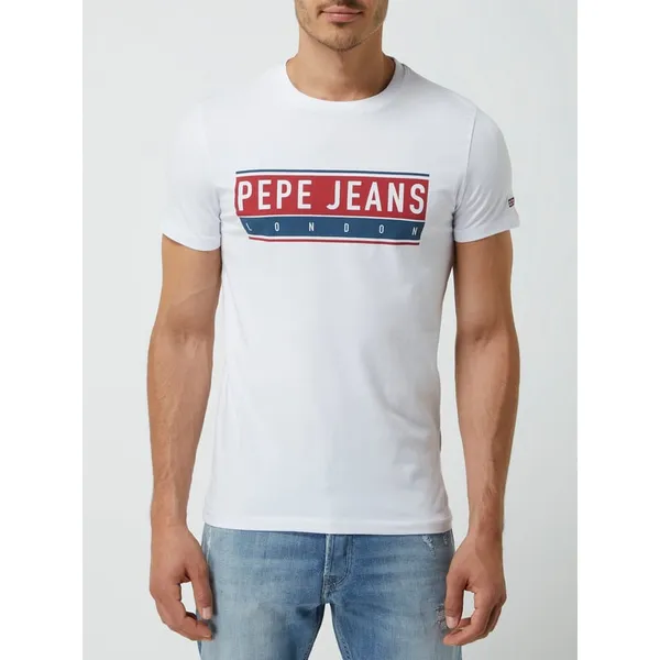 Pepe Jeans T-shirt z nadrukiem z logo model ‘Jayo’