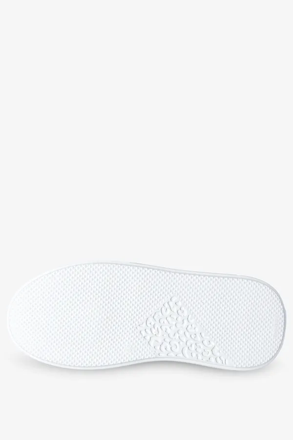 Złote sneakersy skórzane damskie slip on na białej platformie produkt polski casu 10151