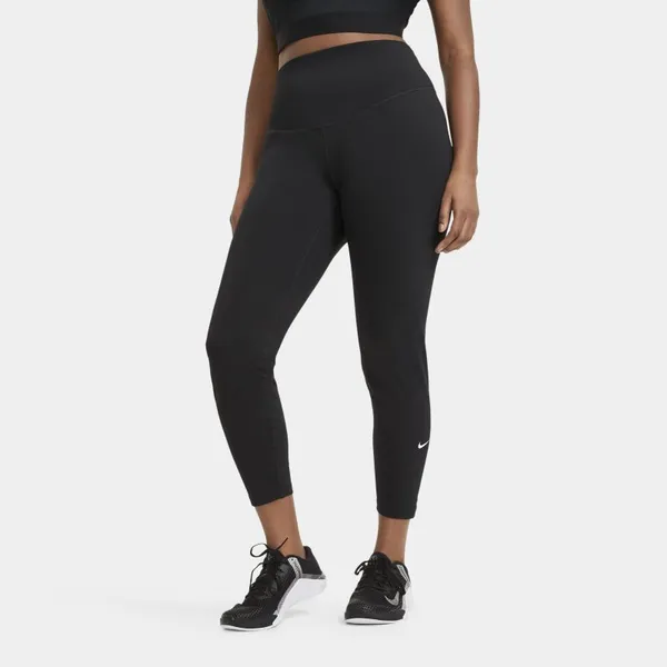 Damskie legginsy ze średnim stanem Nike One (duże rozmiary) - Czerń