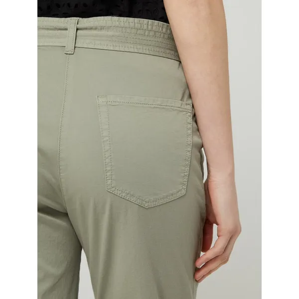 Cambio Spodnie cargo o kroju fashion fit z dodatkiem streczu i skróconą nogawką model ‘Kora’