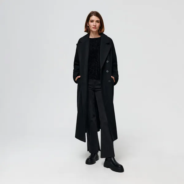 Płaszcz dwurzędowy oversize - Czarny