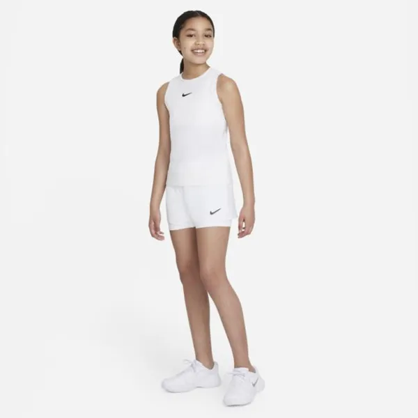 Spodenki tenisowe dla dużych dzieci (dziewcząt) NikeCourt Dri-FIT Victory - Biel