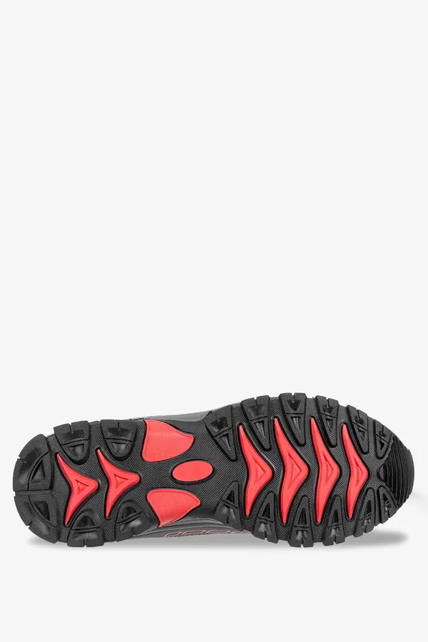 Czerwone buty trekkingowe sznurowane softshell casu a2003-4