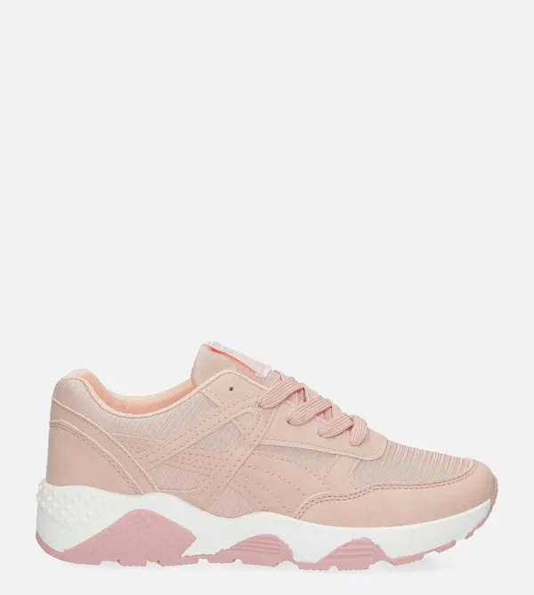 Różowe buty sportowe sneakersy sznurowane Casu WL-9