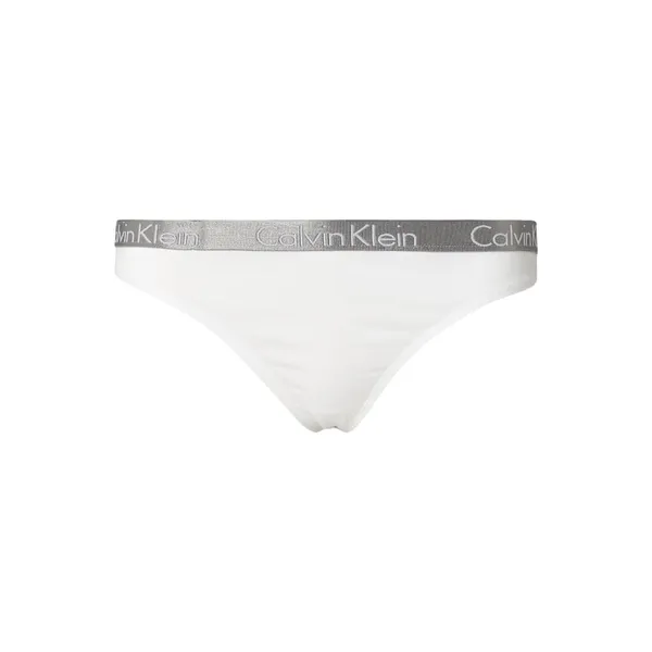 Calvin Klein Underwear Stringi z paskiem z logo z efektem metalicznym