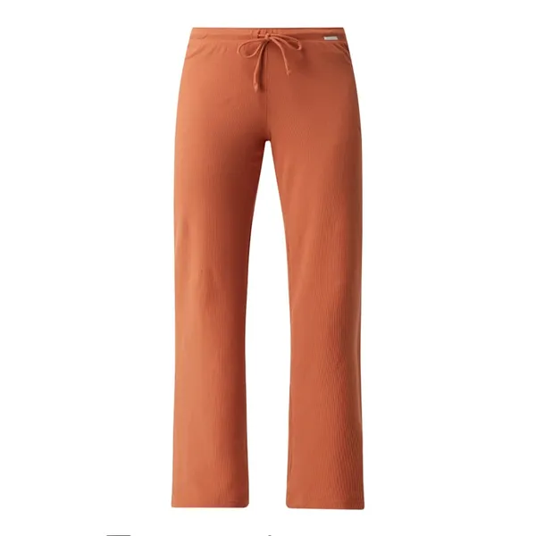 Skiny Spodnie od piżamy z prążkowaną fakturą model ‘Sundown’