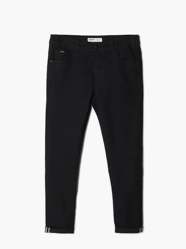Gładkie czarne jeansy skinny - Czarny