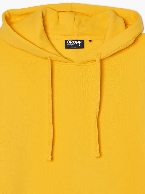 Bluza basic z kapturem - Żółty