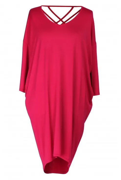 Sukienka z paseczkami na plecach ESTHER - kolor różowy