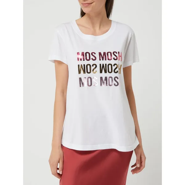 MOS MOSH T-shirt z nadrukiem z efektem metalicznym model ‘Mavis’