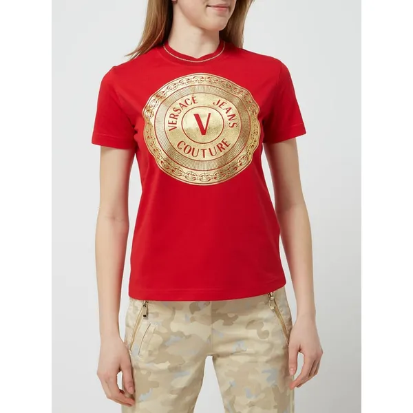 Versace Jeans Couture T-shirt ze złotym nadrukiem