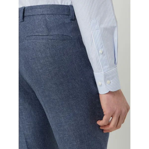 CG - Club of Gents Spodnie do garnituru o kroju slim fit z mieszanki lnu i lyocellu model ‘Paco’