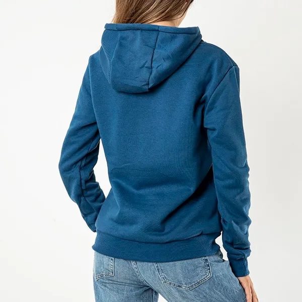 Ciemnoniebieska damska ocieplana bluza z kapturem - Odzież - Granatowy || Niebieski
