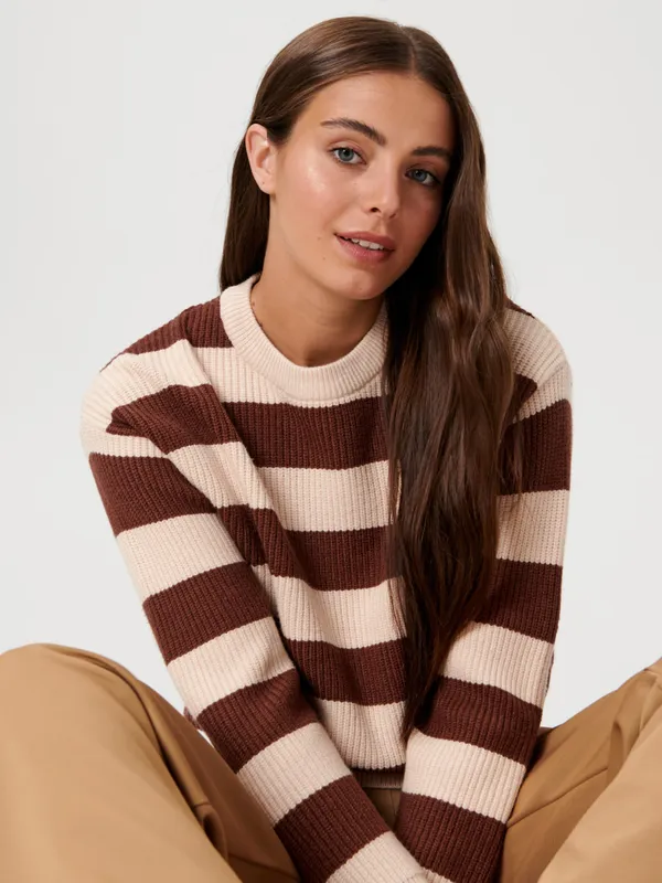 Sweter w paski - Wielobarwny