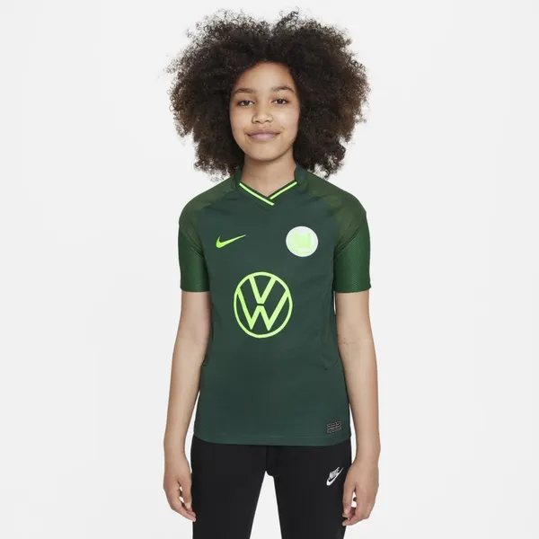 Koszulka piłkarska dla dużych dzieci VfL Wolfsburg 2021/22 Stadium (wersja wyjazdowa) - Zieleń