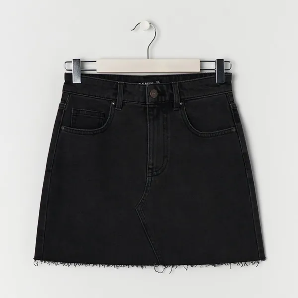 Spódnica mini jeansowa - Czarny