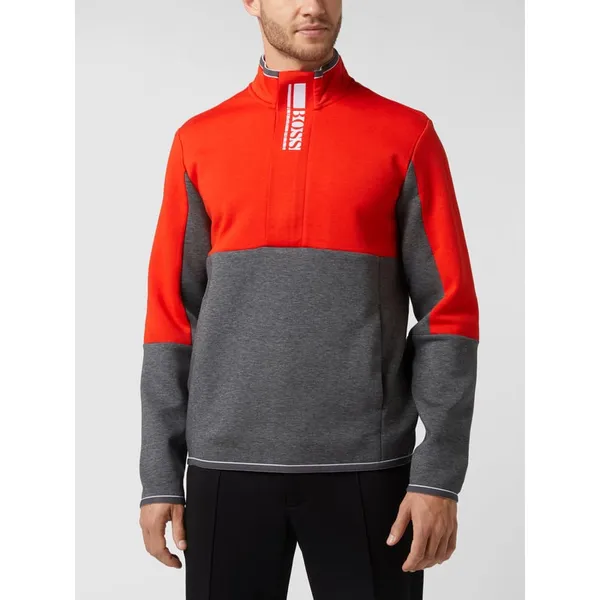 BOSS Athleisurewear Bluza o designie w stylu Colour Blocking z wyhaftowanym logo