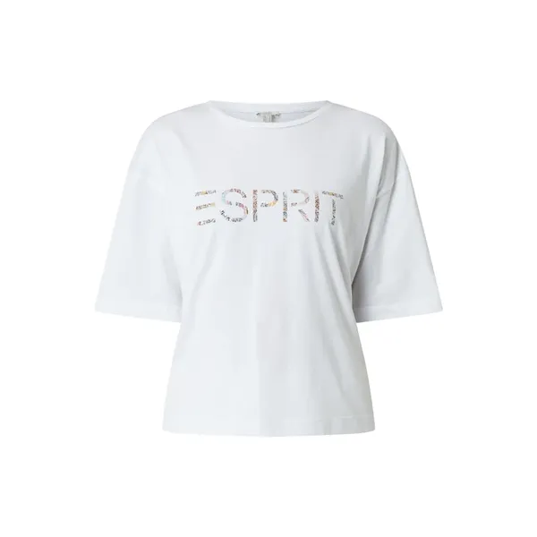 Esprit T-shirt o kroju pudełkowym z logo