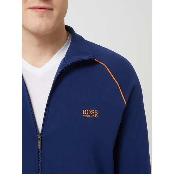 BOSS Bluza rozpinana z wyhaftowanym logo