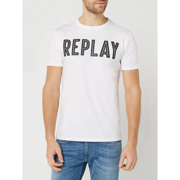 Replay T-shirt z nadrukiem z logo