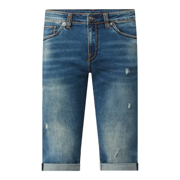 Blue Monkey Bermudy jeansowe z dodatkiem streczu model ‘Gordan’