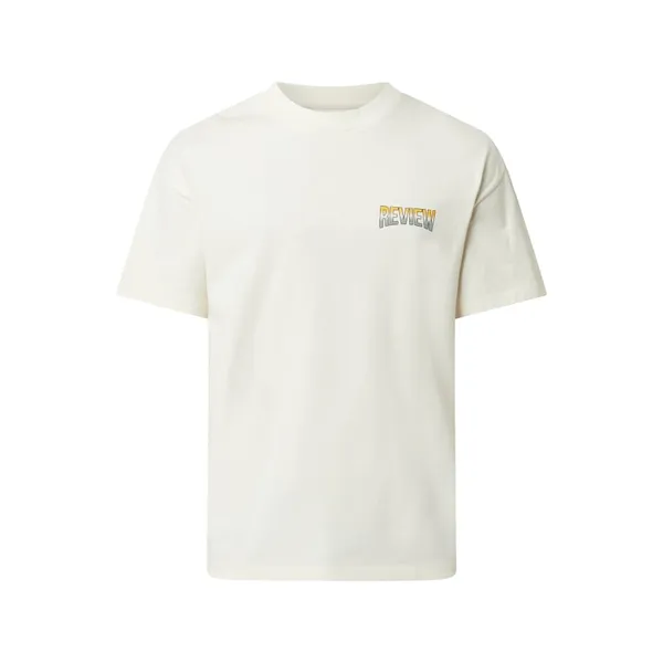 REVIEW T-shirt o kroju oversized fit z bawełny ekologicznej
