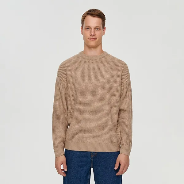Luźny sweter beżowy - Beżowy