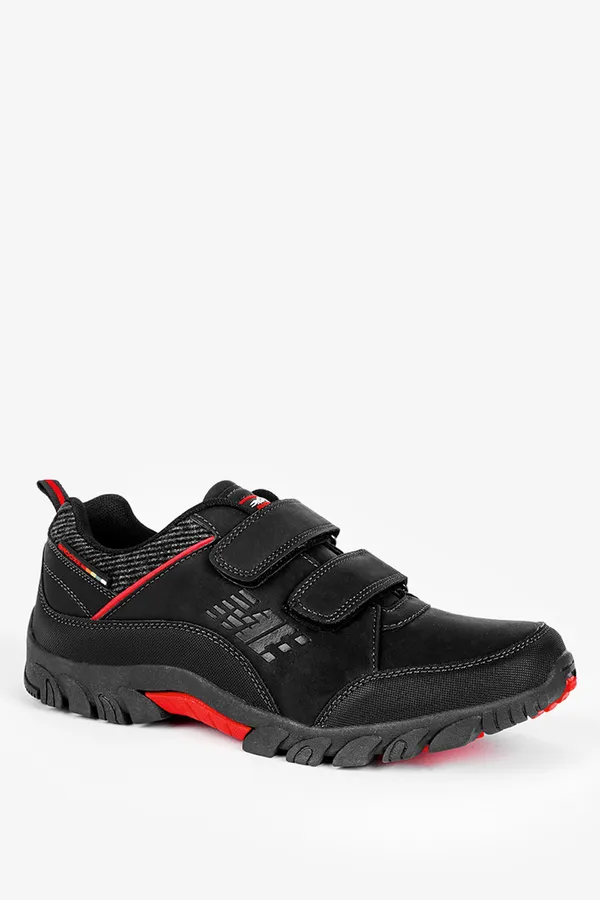 Czarne buty trekkingowe na rzepy badoxx mxc8142/r