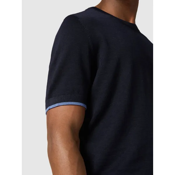 BOSS T-shirt z paskami w kontrastowym kolorze model ‘Persimo’