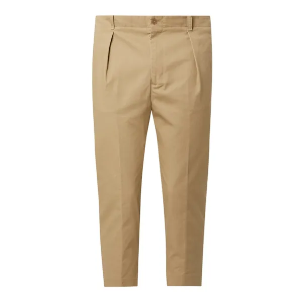 DANIELE ALESSANDRINI Spodnie z zakładkami w pasie z bawełny model ‘Example’