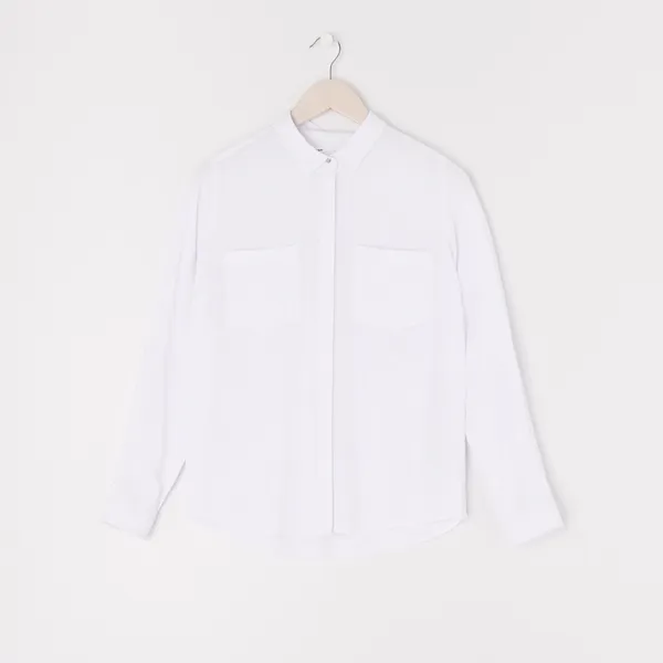 Koszula regular z kieszenią - Biały