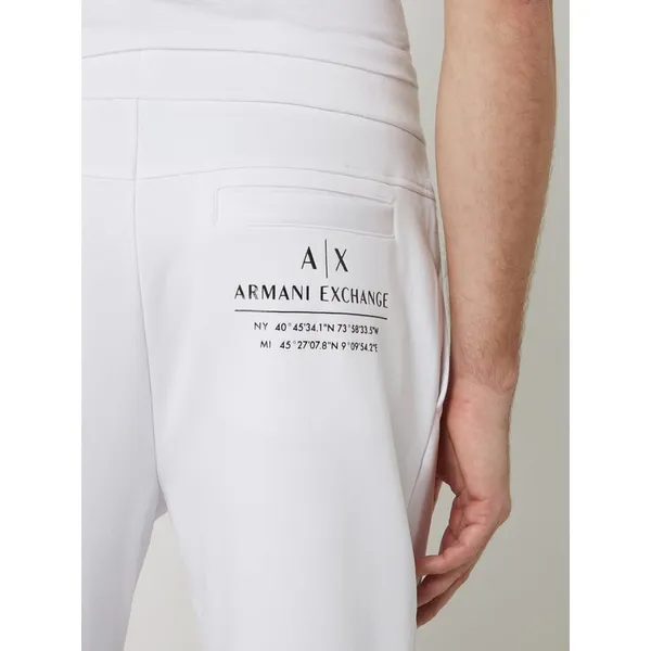 ARMANI EXCHANGE Spodnie dresowe z paskami w kontrastowym kolorze