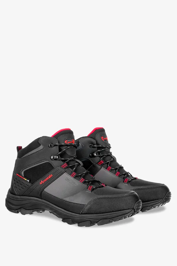 Czarne buty trekkingowe sznurowane softshell badoxx mxc8290-w-g