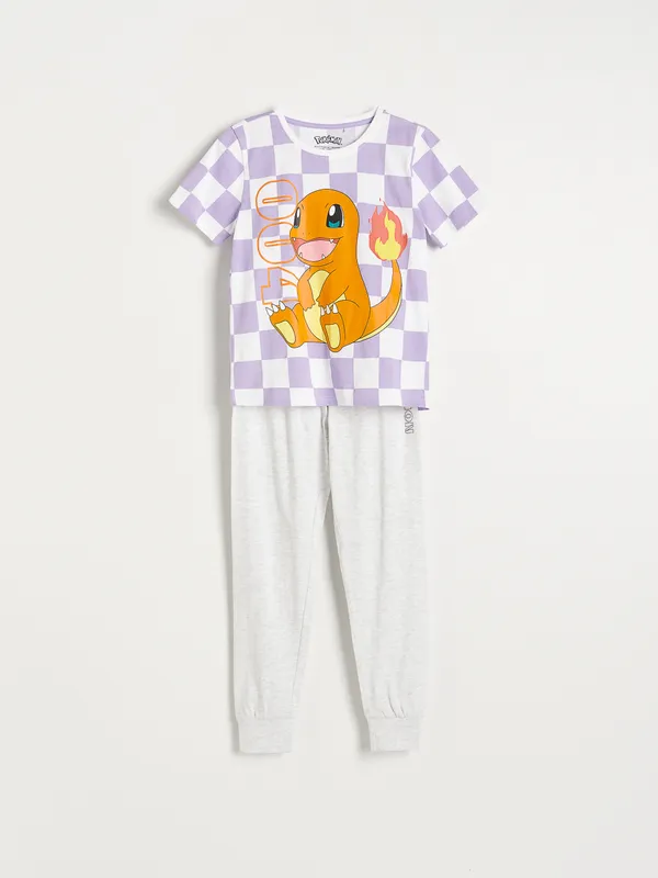Bawełniana piżama Pokémon - Jasny szary