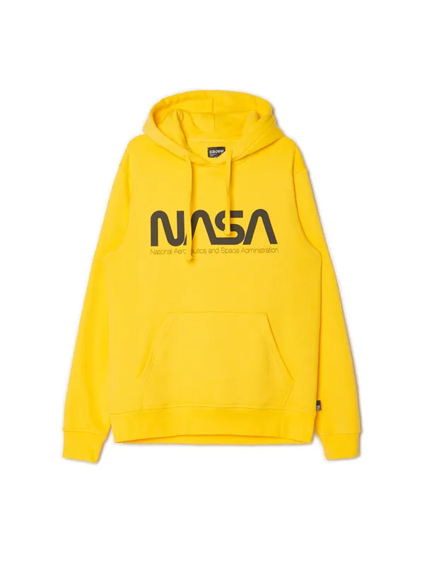 Żółta bluza z kapturem NASA