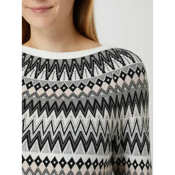 Esprit Sweter z norweskim wzorem z bawełny ekologicznej