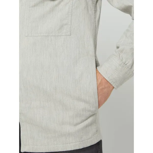 BOSS Casualwear Koszula casualowa o kroju regular fit z mieszanki bawełny i wełny z jaka model ‘Lom-Zip’