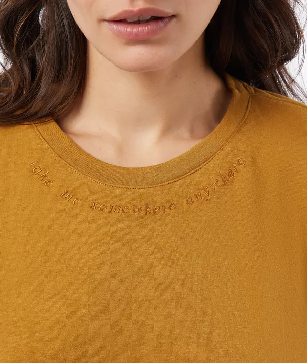 Suely T-Shirt Manches Courtes 100% Coton Biologique - Ocre