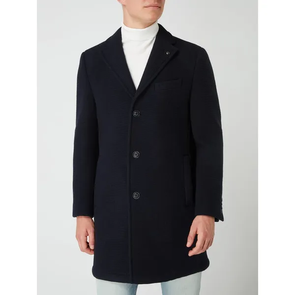 Baldessarini Płaszcz wełniany z prążkowaną fakturą model ‘Camden’