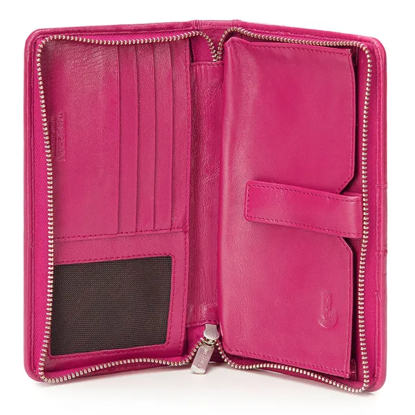 Damski portfel skórzany z kieszenią na telefon